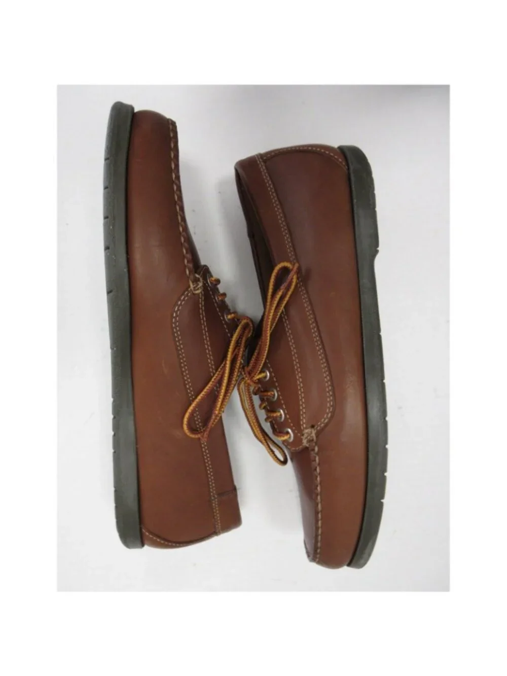 LL Bean Boat Shoes 11.5D Blucher Mocassin Leather Handsewn Lace Up NEW